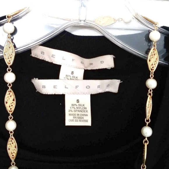 BELFORT WMNS 2 PIECE BLACK ZIP SILK CARDIGAN SET - Picture 3 of 7